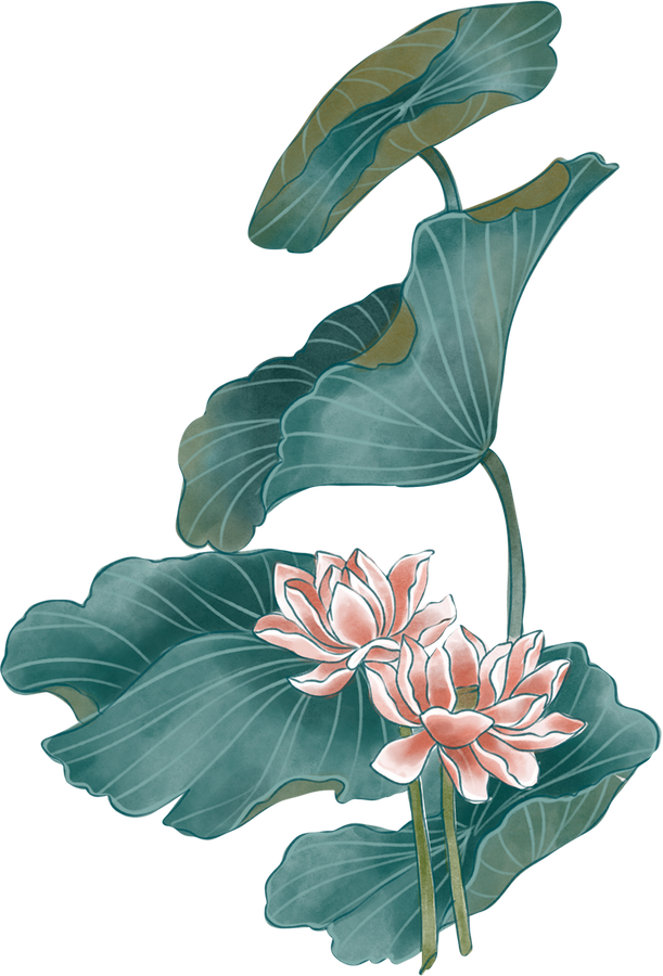 Decorative Traditional Painting Elements Lotus Leaves